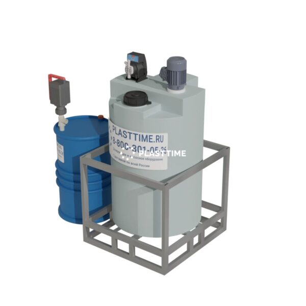 Блок дозирования реагентов Etatron DLX 500 л с бочковым насосом